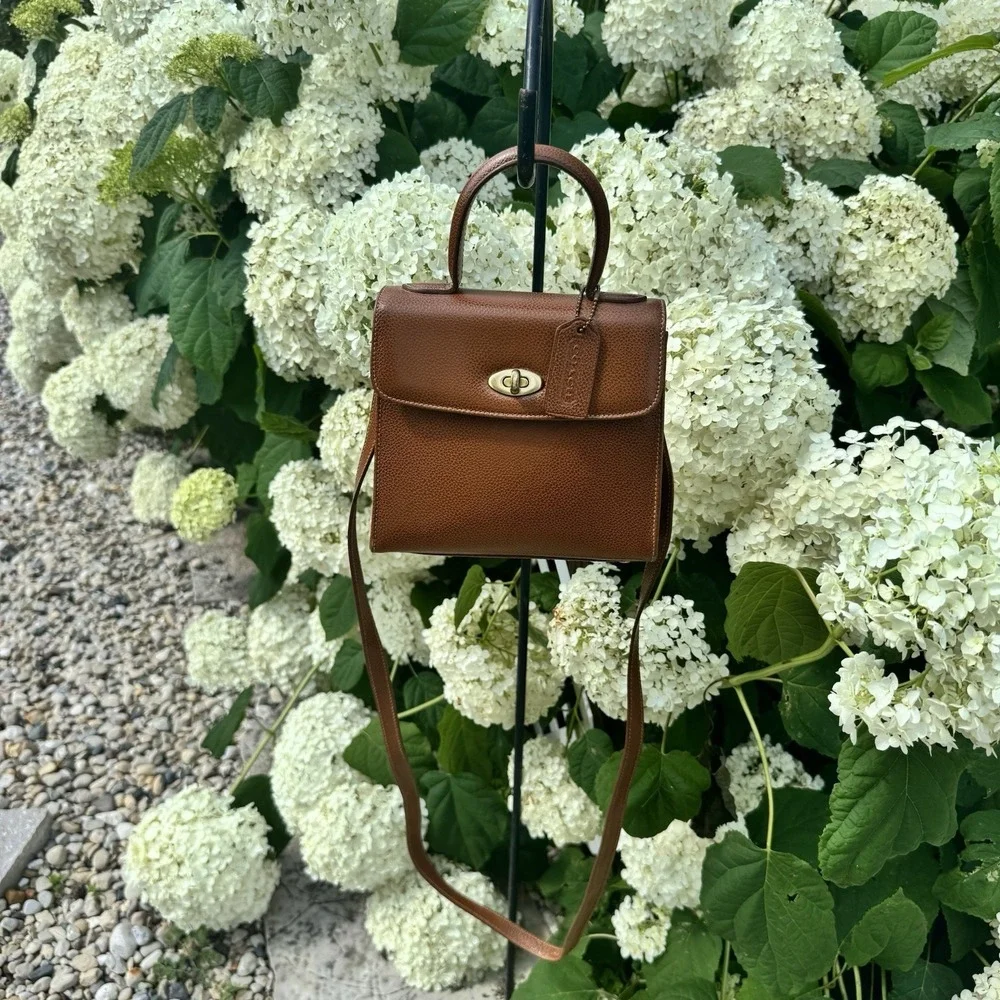 COACH Vintage Gracie Bag 4413 Leather Brown Turnlock Shoulder ~ Made In Italy